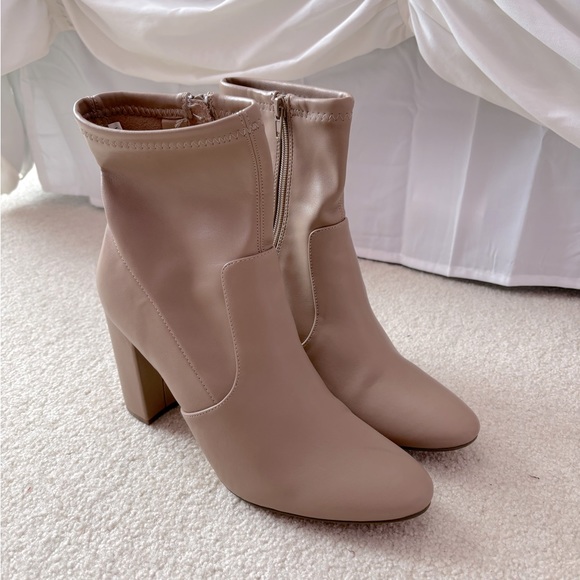 London Rag Tan Faux Leather Heeled Bootie - Picture 1 of 4